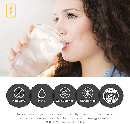 Miniatura 5 de Suplemento de electrolitos sin azúcar para hidratación y apoyo inmunológico, paquete de 8, 320 porciones, apto para dieta cetogénica, zinc y