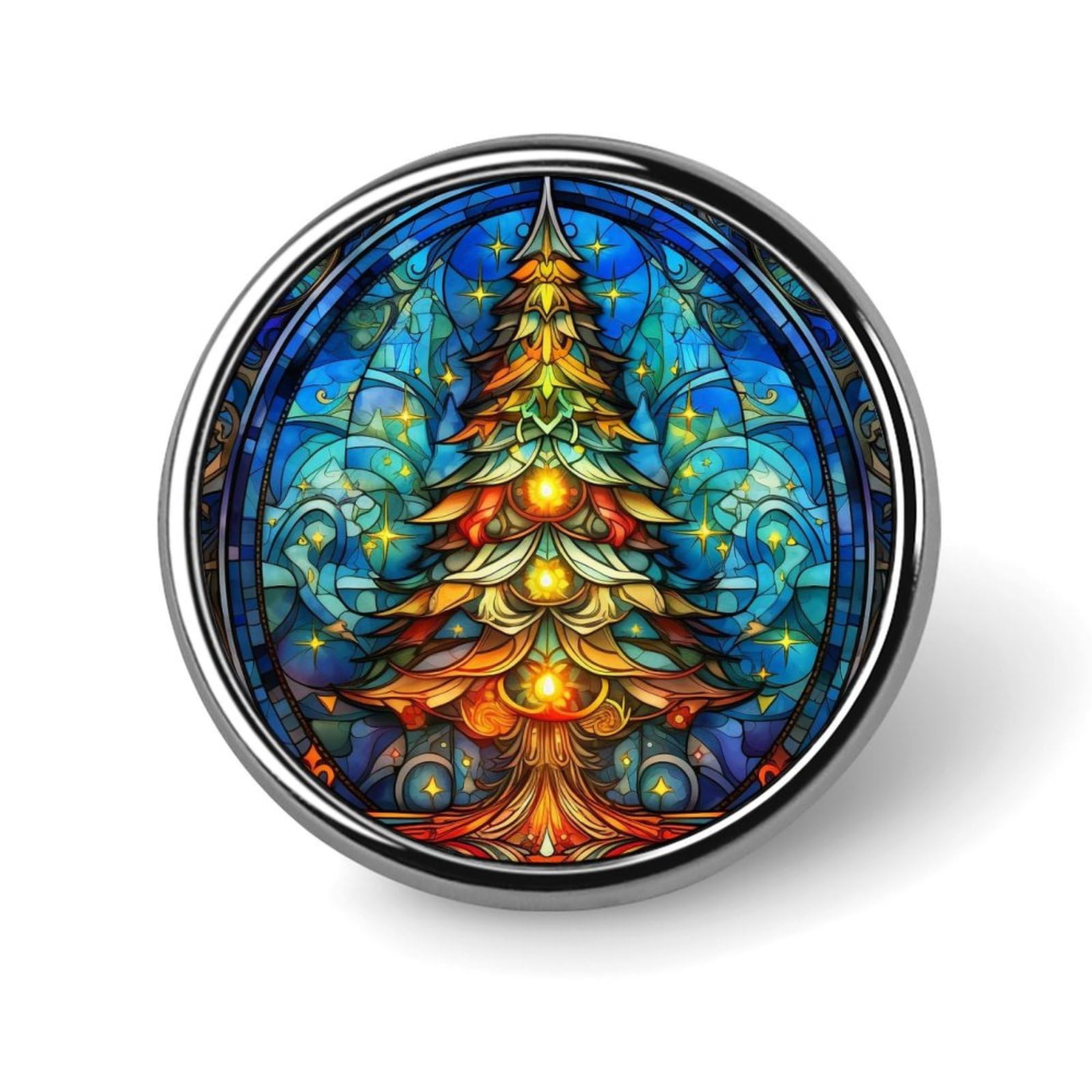 BESTORLOVE Christmas Tree Stained Glass Pins Set - Winter Holiday Enamel Pins For Backpacks & Accessories
