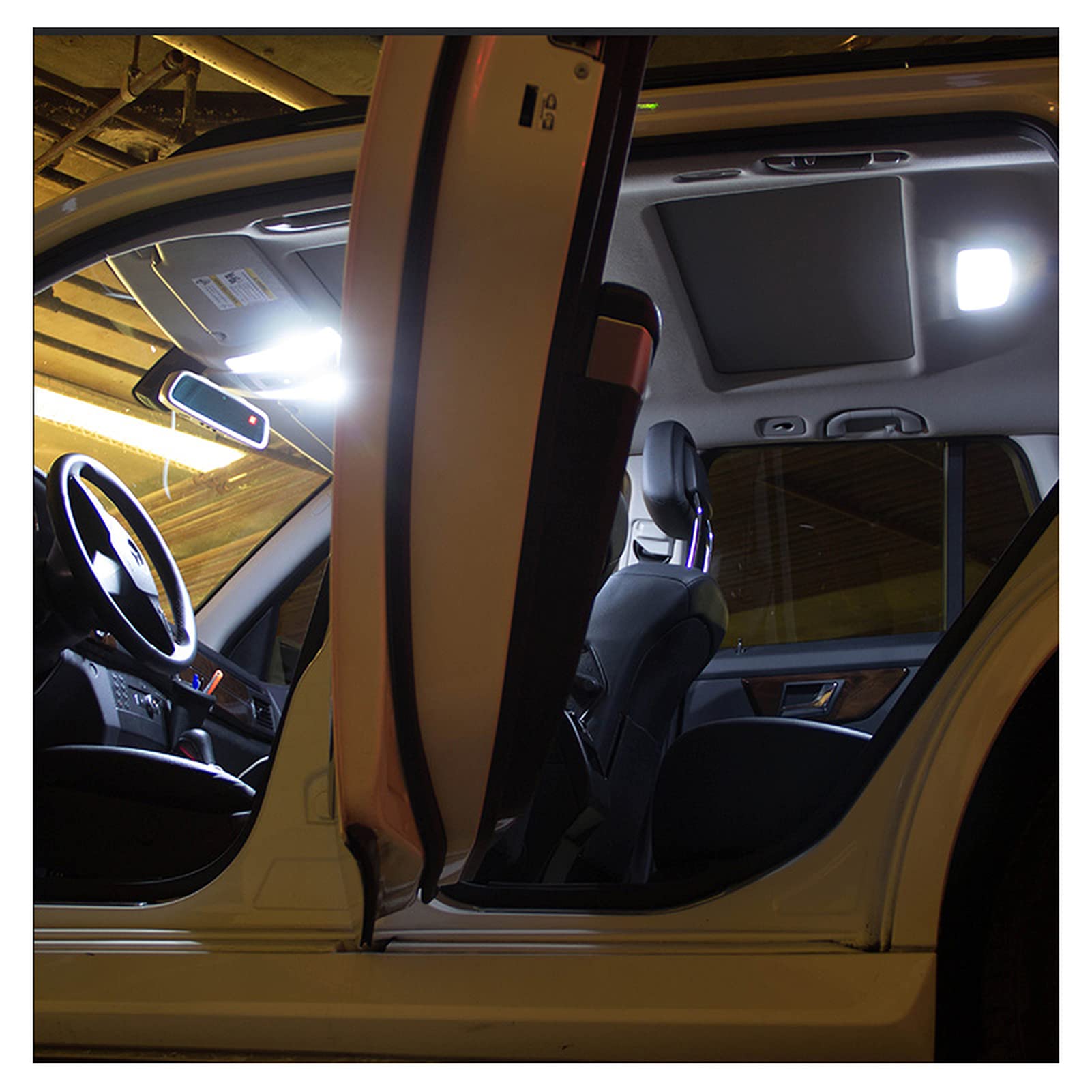 8 Bombillas LED Blancas para Mapa de Coche, luz de Techo, Kit Interior Apto para Mazda 3 Sedan 2014 2015 2016 2017 2018, lámpara de Placa de Carga para Maletero