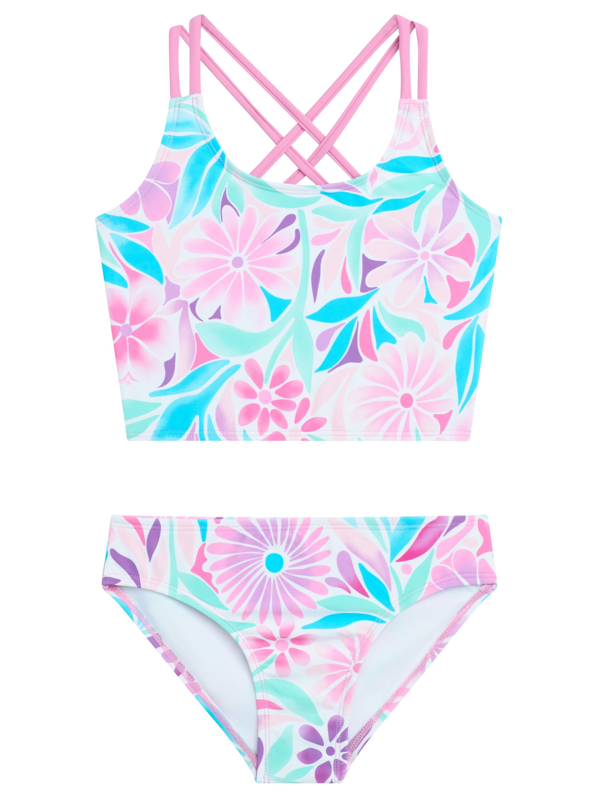 Kanu Surf Girls Waverly UPF 50 Beach Sport Criss-Cross Tankini