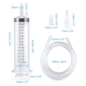 150 ml syringe with hose reusable dosing syringe