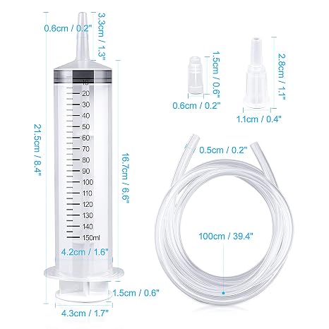 150 ml syringe with hose reusable dosing syringe