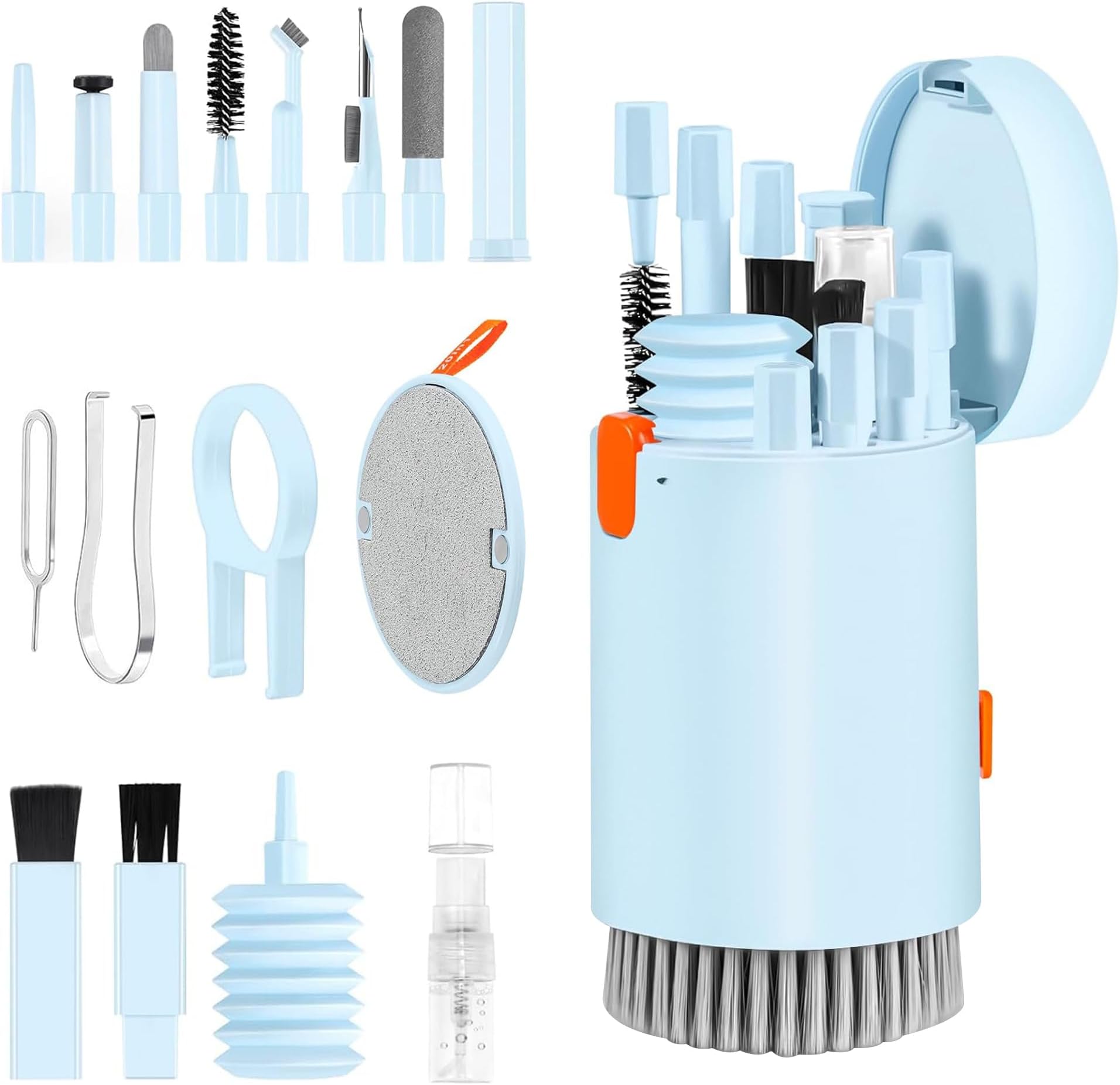 20 in 1 Electronics Cleaning Kit for AirPods, Laptops, Mobile Phones, Keyboards - Professional Screen Cleaner Kit with Microfibre Cloth, Cleaning Brushes, USB Dust Remover