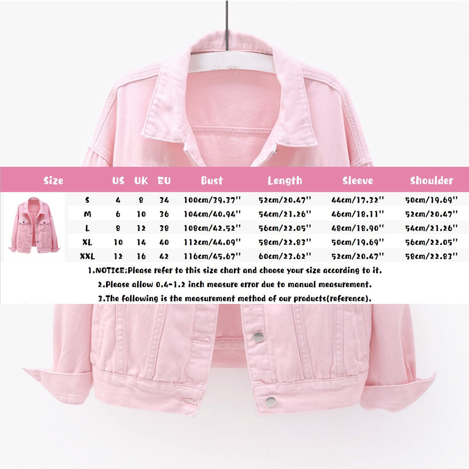 Genérico Chaquetas Vaquera Mujer - Chaqueta Vaquera De Mezclilla con Bolsillos De Manga Larga Y Dobladillo con Botones De TamañO para Mujer