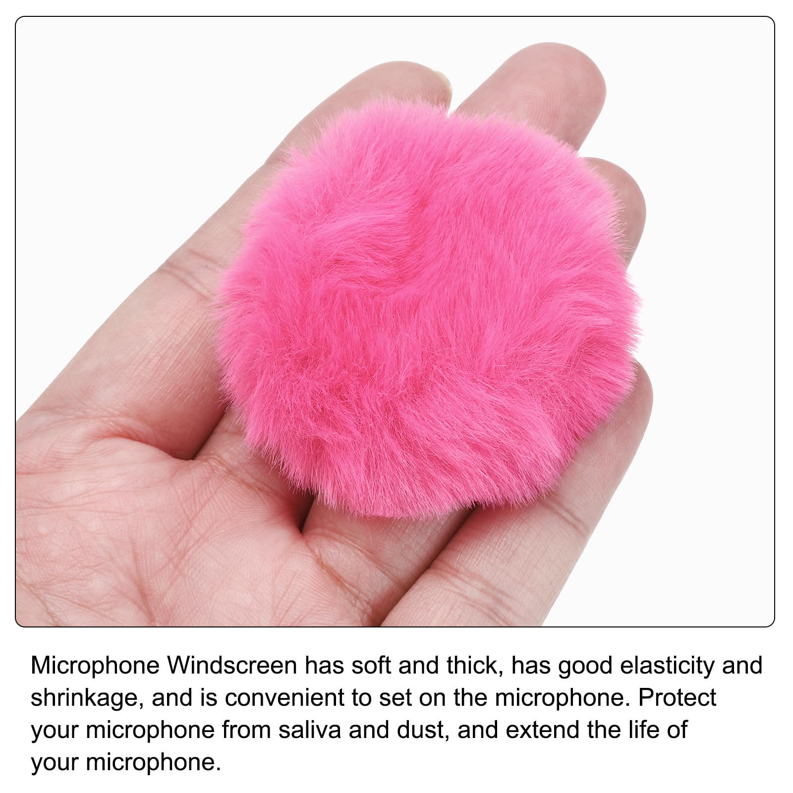 PATIKIL Furry Microphone Windscreen 25mm x 56mm Mic Cover Windshield for Indoor Outdoor Microphone Fuchsia 2 Pack - Image 4