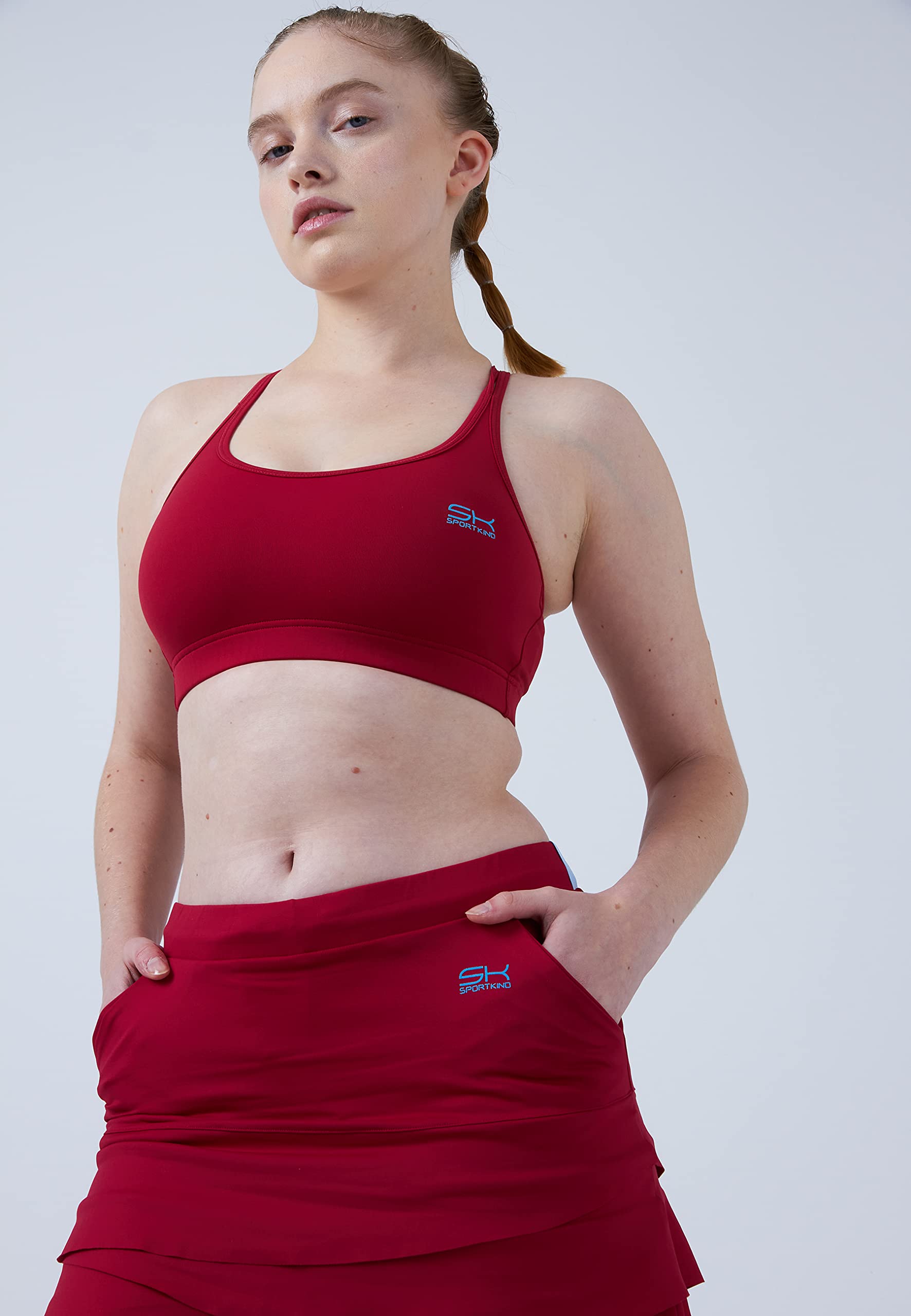 Sportkind Mädchen & Damen Tulip Tennis, Sport, Lauf 2-in-1 Leggings mit Rock & Taschen, Skapri