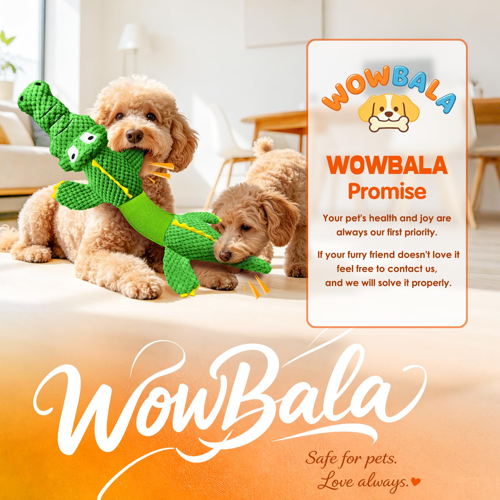WOWBALA Hundespielzeug, Hundespielzeug Große Hunde Quietschendes Hundespielzeug Interaktives Kauspielzeug Robuster Plüsch Spielzeug Kuscheltier Hund