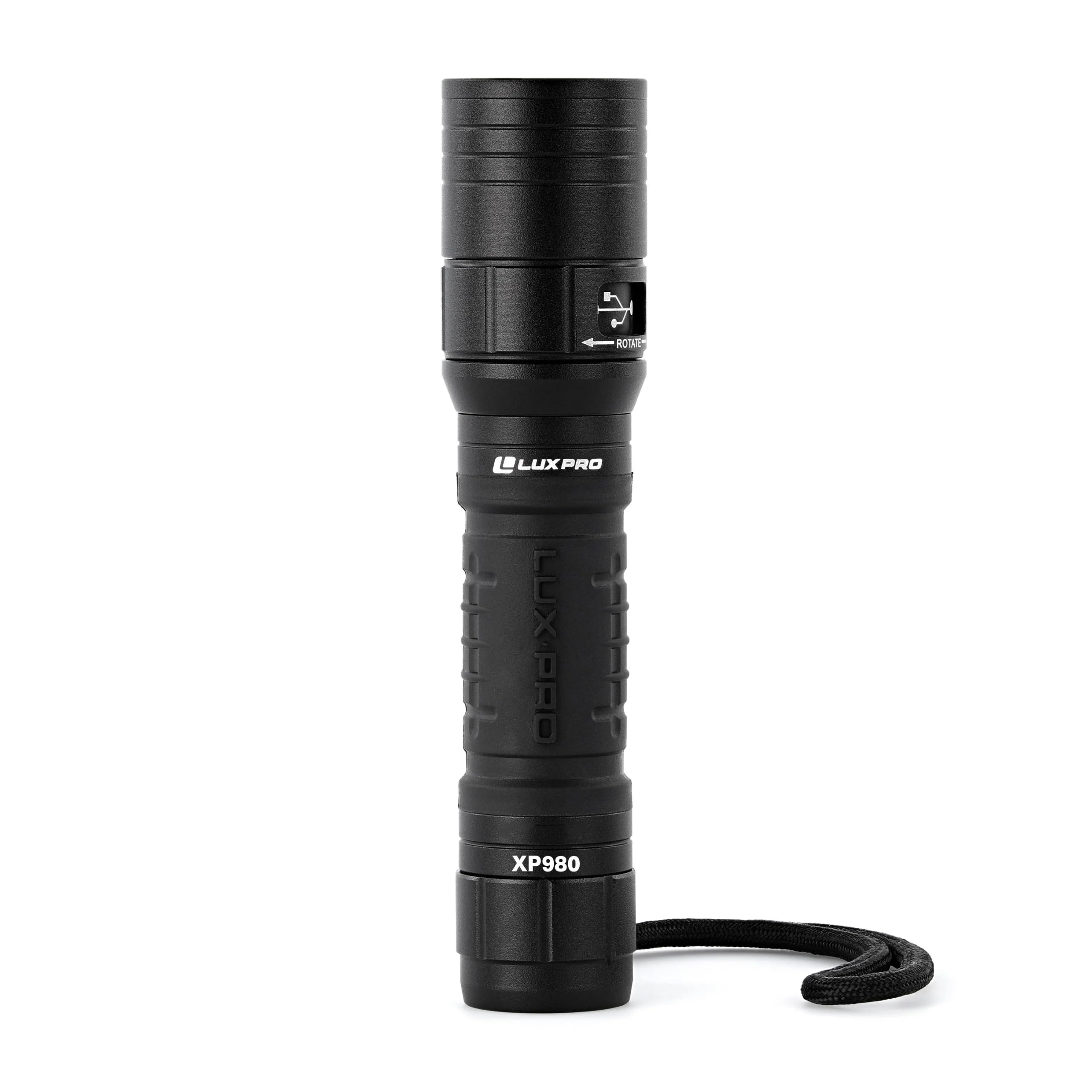 LUXPRO XP980 Pro Series Rechargeable Utility LED Flashlight - 760 Lumens - Bright Flashlight with 24.5-Hour Run time & Ergonomic Handle