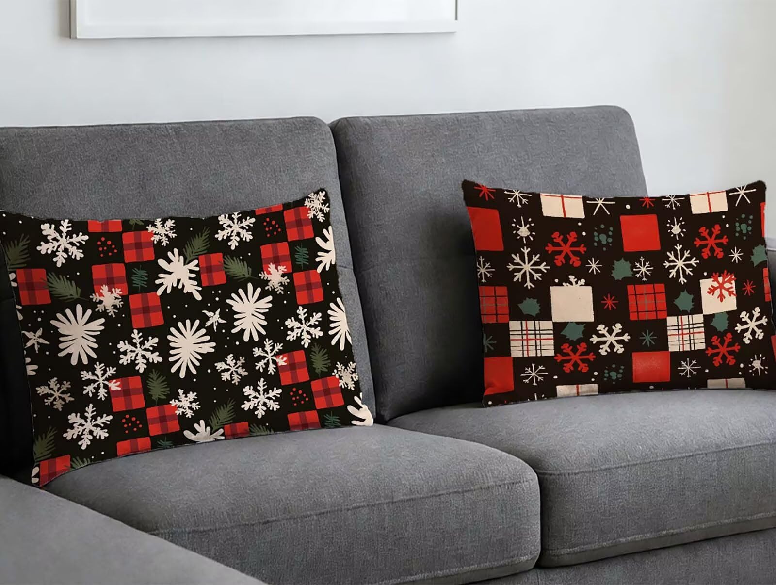 Taie d'oreiller Noël 60x90 en velours pour créer un salon chaleureux et cocooning
