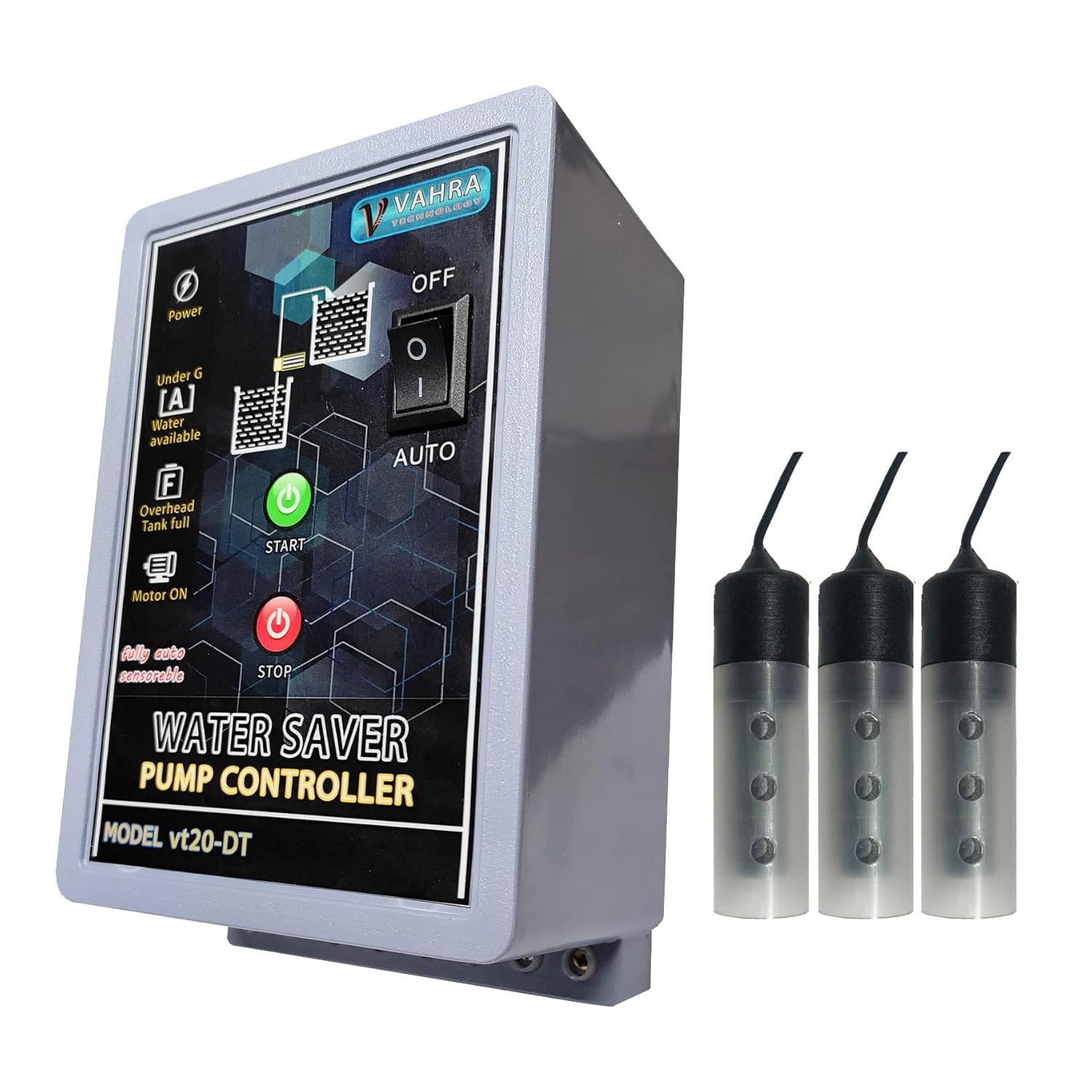 Fully Automatic for Over Head Tank Water Level Controller with 3 Sensor ...