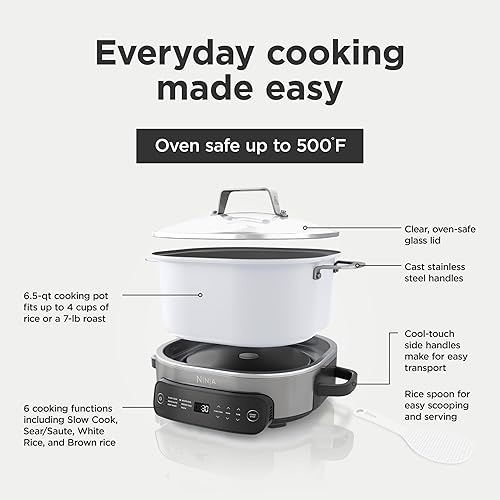 Miniatura 4 de Ninja Foodi PossibleCooker PRO 6.5Qt Multicooker 8 en 1 olla de cocción lenta, horno holandés, calentador de pan asado al vapor, tapa de vidrio,