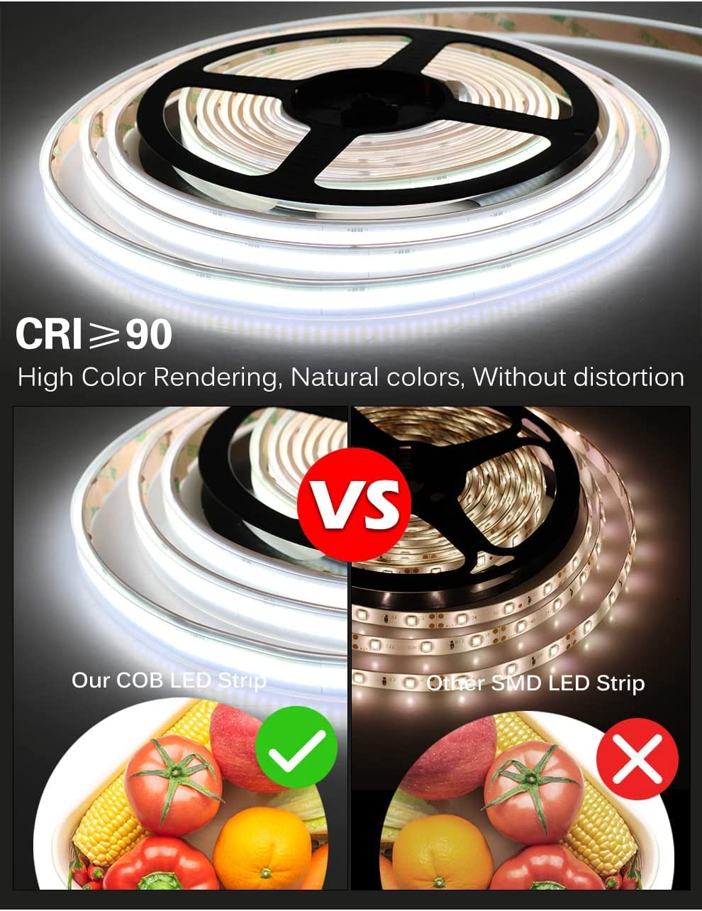RGB RGBW RGBWW COB LED Strip 12V 24V COB LED Light High Density Flexible IP67 Waterproof (Waterproof, DC24V RGBWW)