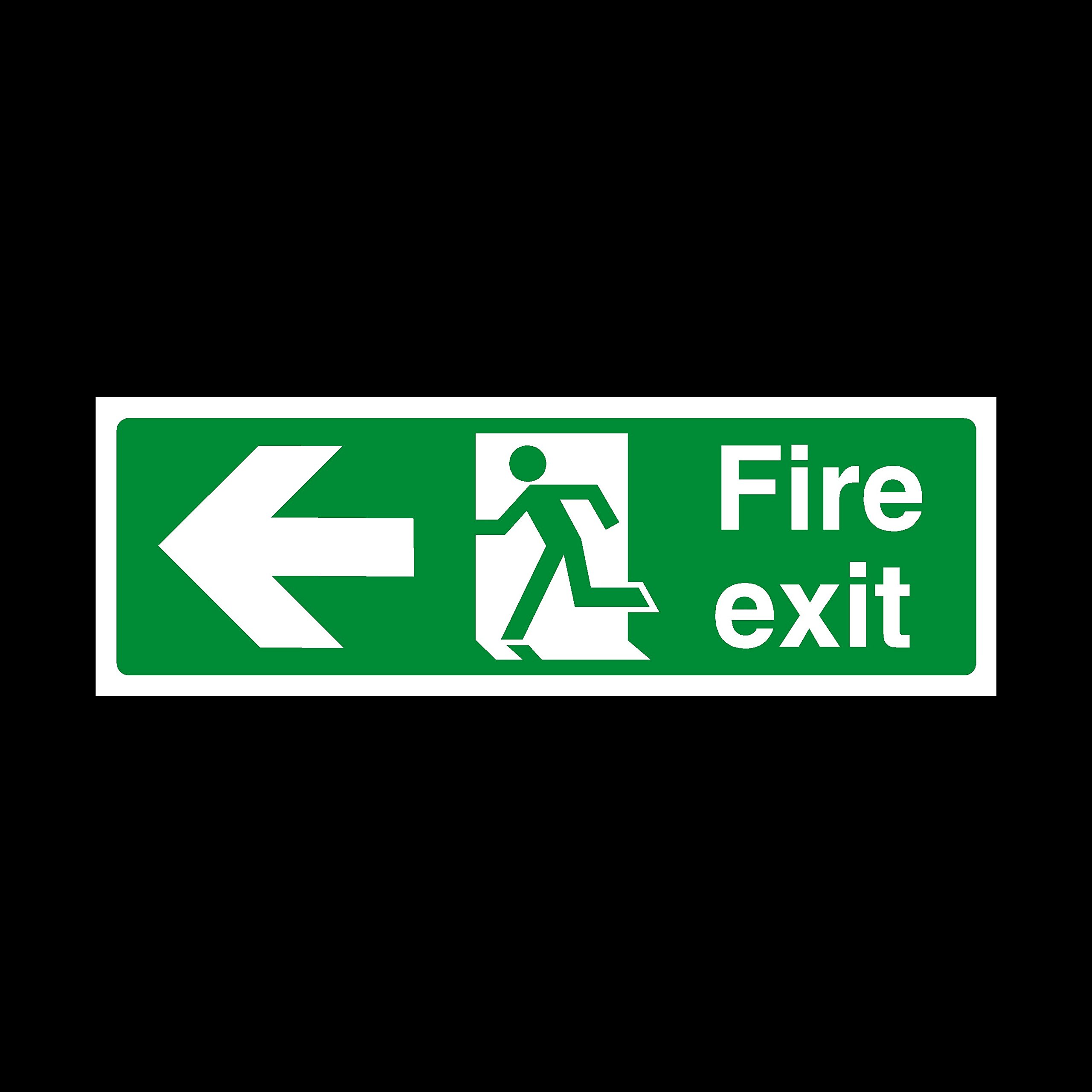 Ussp&S 5X Fire Exit Arrow Left Sign 300Mm X 100Mm - Plastic Sign