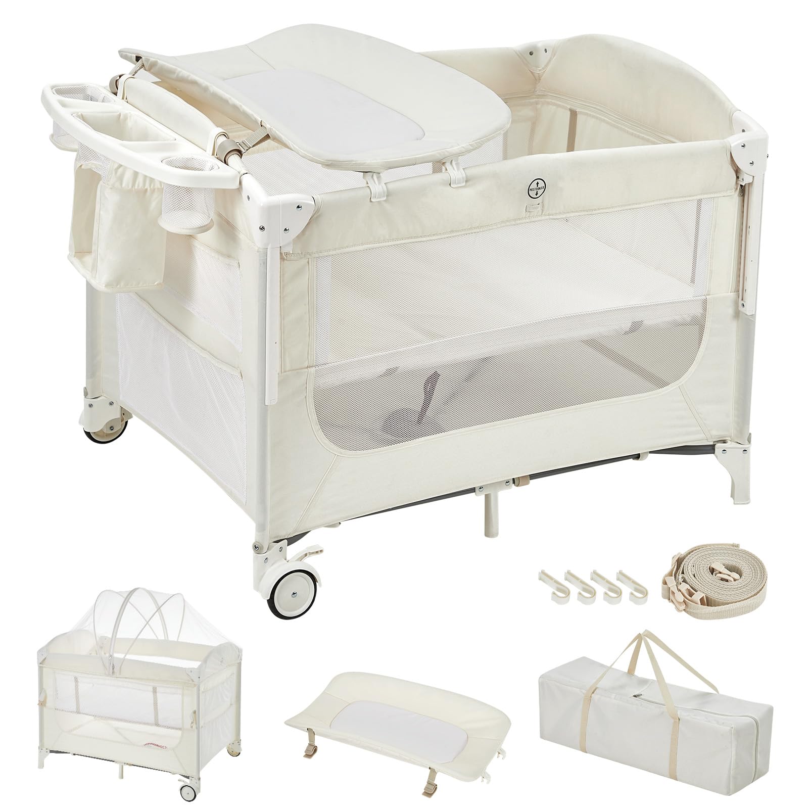 折りたたみ式ベビーベッド 蚊帳付き 2025年改良型 Amazon.co.jp: 2025最新 ベビーベッド 添い寝ベッド 折畳み 高さ6段