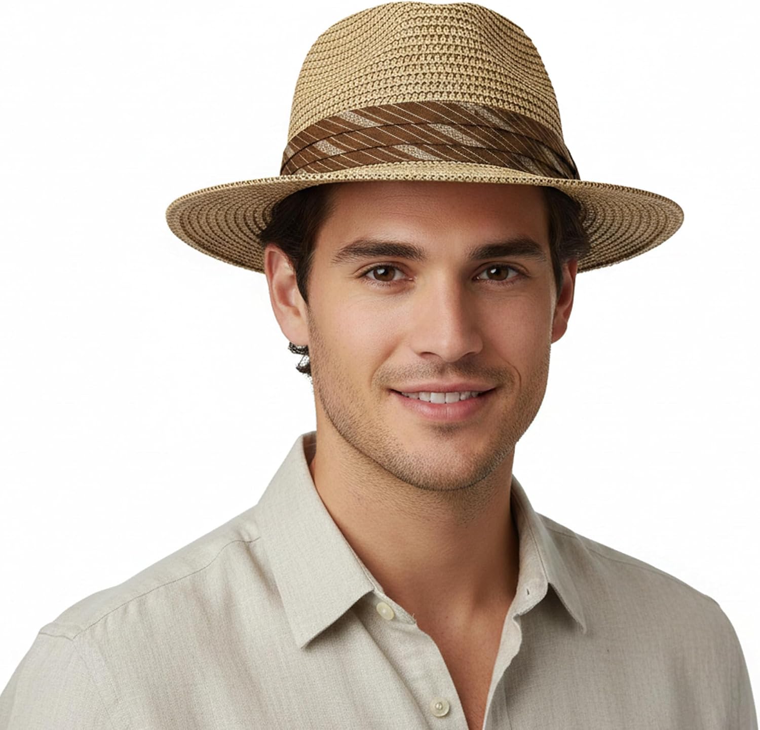 Lisianthus Women Straw Wide Brim Sun Hat for Beach Travel