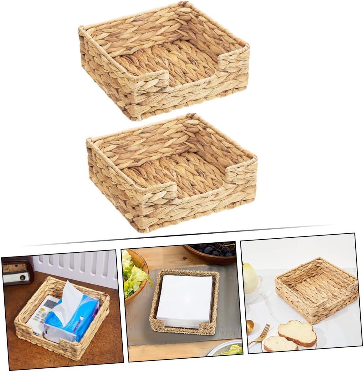 GLEAVI 2pcs Woven Napkin Holder Rack Tissue Rack Napkin Storage Tray Home Decor Organizing Containers for Kitchen