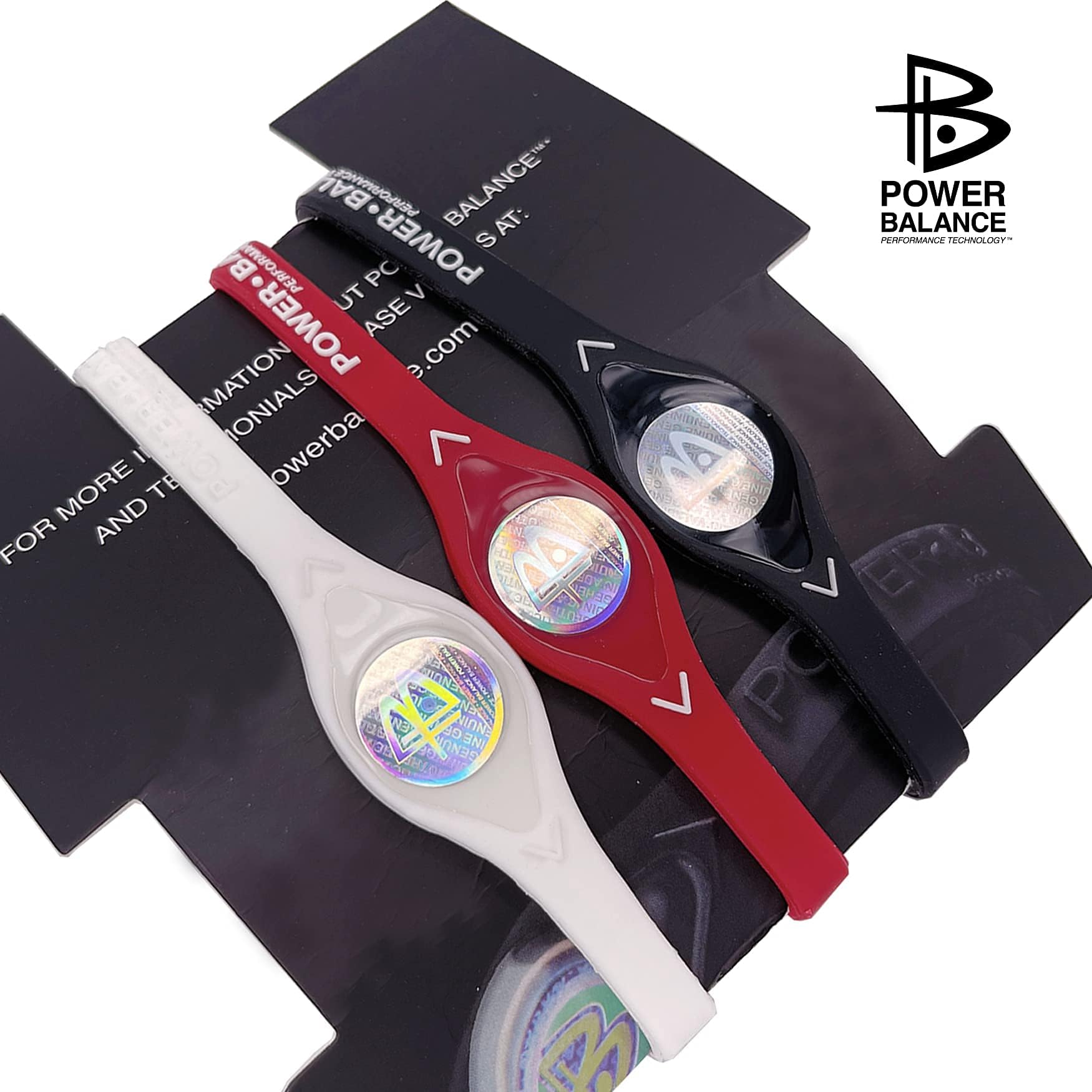 Power Balance Das Original-Performance-Armband, Silikon-Gummi-Armbänder, Sport-Armband für Männer und Frauen, 3er-Pack, Armreifen, sicher, wasserdicht, leicht, langlebig, Größe M + M + L