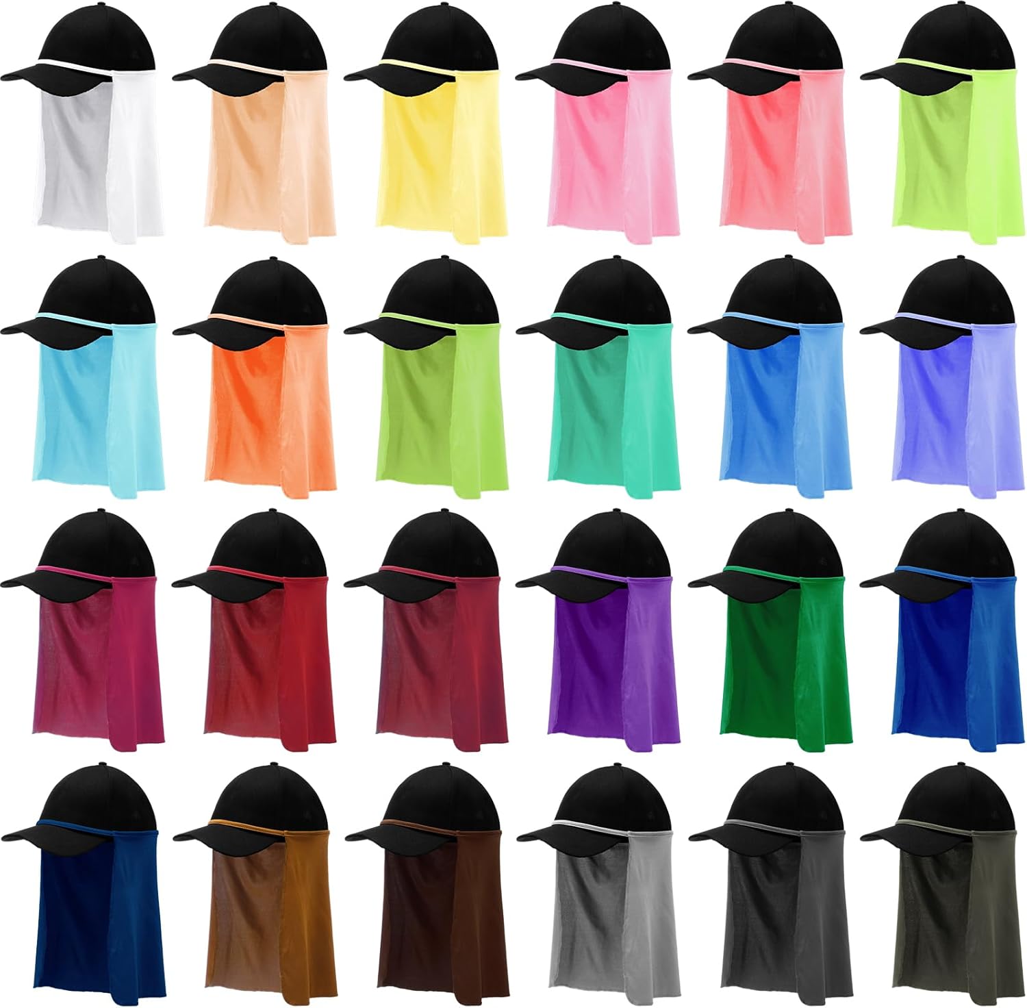 Xtinmee 24 Pcs Sun Protection Neck Drapes Neck Hat Drape