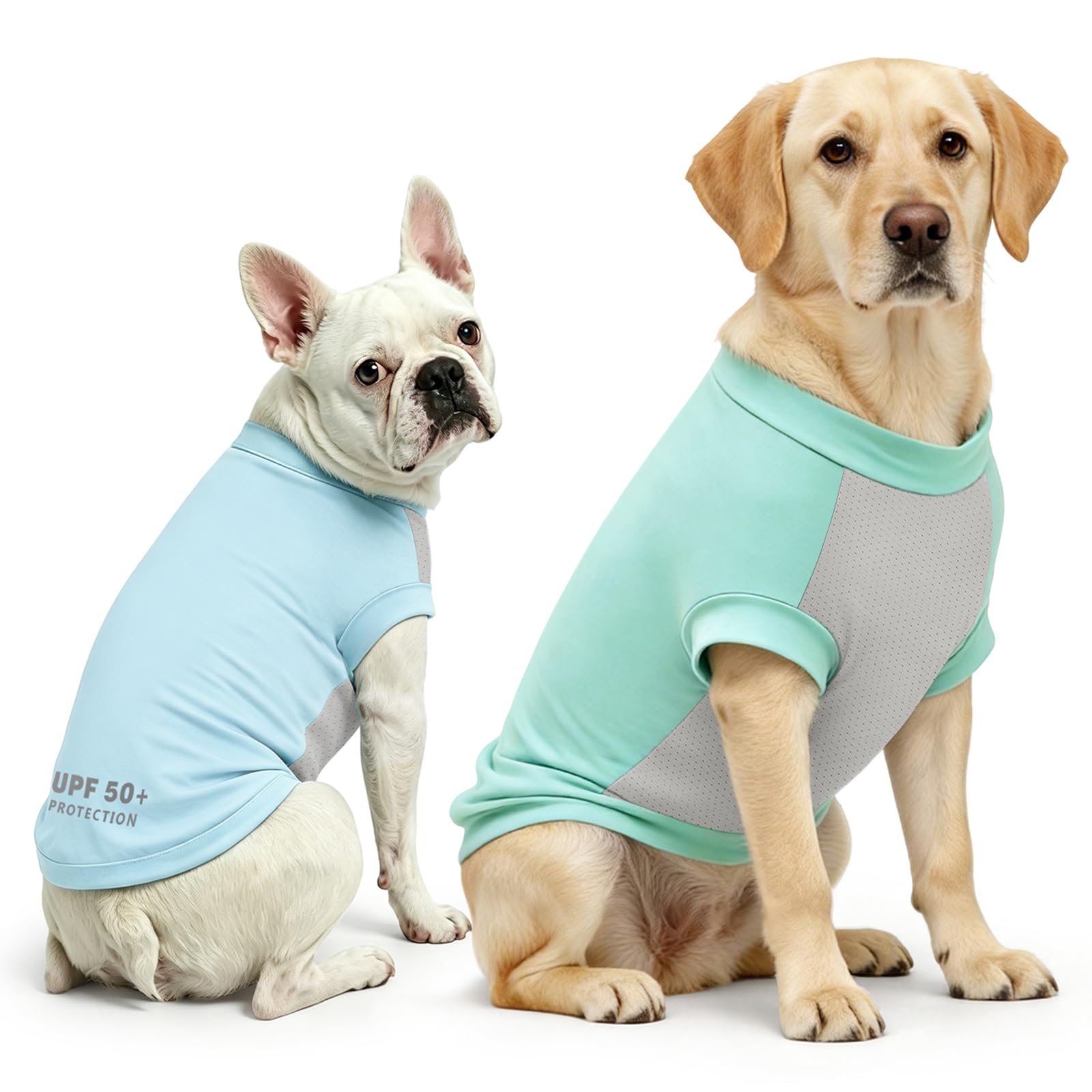 Dolahovy UV Protection Dog Shirt 2Pack,Lightweight Dog T-Shirt Cooling Vest Quick Dry Summer Pet Clothes Comfort Dogs Sun Shirts For Small Medium Large Dogs Cats