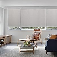 Vista 7 de ZSTARR Persiana inteligente motorizada para ventana, persiana enrollable opaca automática compatible con control remoto, seguridad infantil, batería