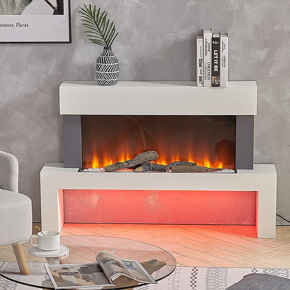 Buy 50Inch Electric Fire Freestanding White WiFi and Remote Control