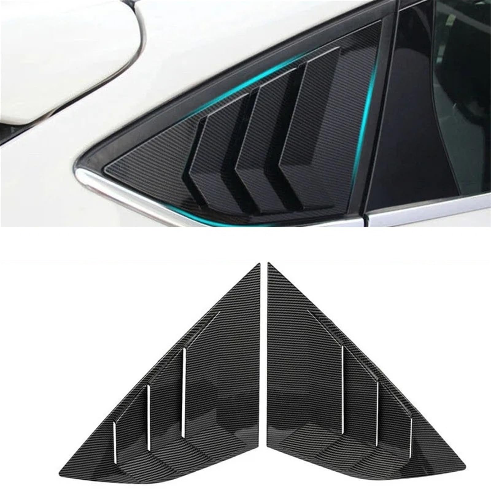 Für Ford Für Focus Fließheck 2012-2018 Auto Hinten Seite Fenster Lamellen Set Sonnenschutz Windschutzscheibe Abdeckung Heckscheibenrollo FüR Seitenfenster(Gloss Black)
