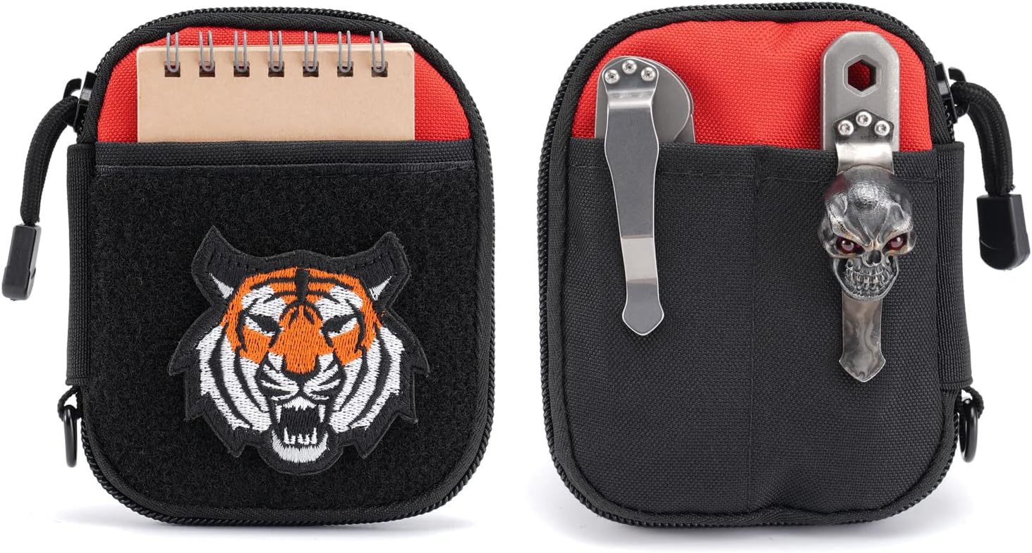 - Sayram EDC Pouch, Pocket Organizer, Mighty Pouch for Men, EDC Bags with Patches, Small Tool Pouch with D-Ring