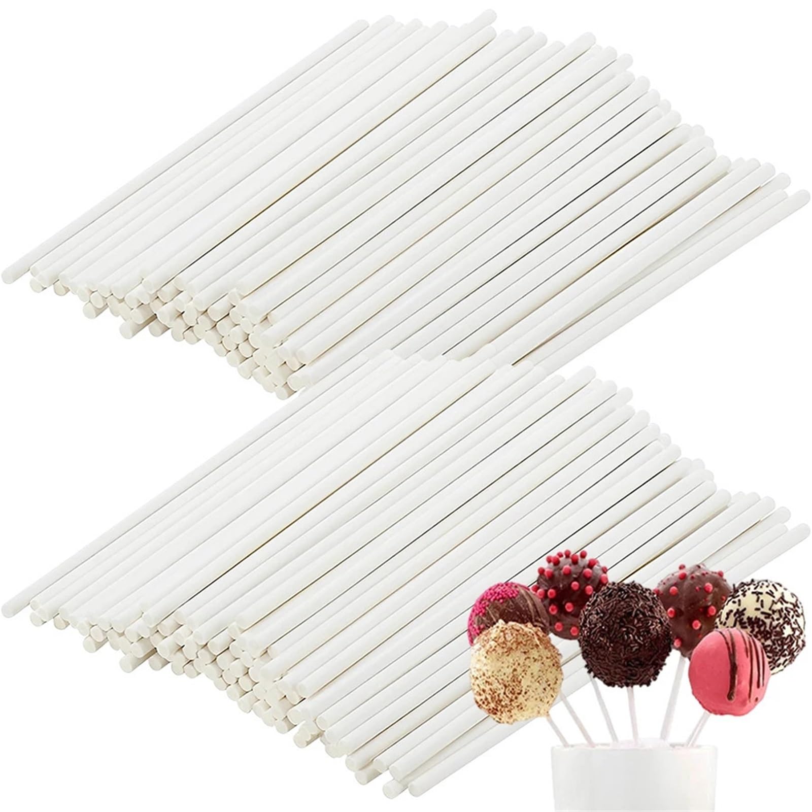 1000 palitos de caramelo blanco de 7,6 a 20 cm para suministros de horneado