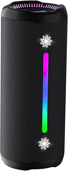 Bluetooth Speakers Wireless Loud Stereo Sound IPX7 Waterproof Outdoor Portable 25W Super Bass Speaker for Home Party Beach with 24H Playtime Colorful Lights BT5.3 TWS Pairing Birthday Gift Black