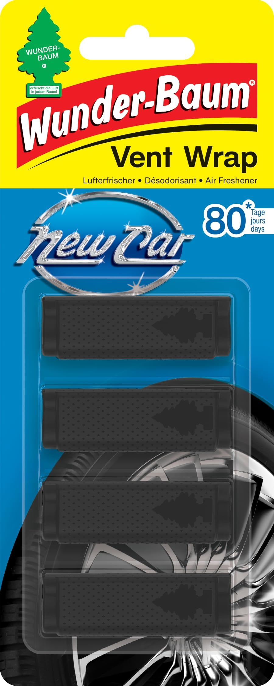 Little Trees Arbre Magique Vent Wrap Invisible New Car Perfumed Air Freshener Super Long Lasting Scent for Car, Home, Office, etc, Black