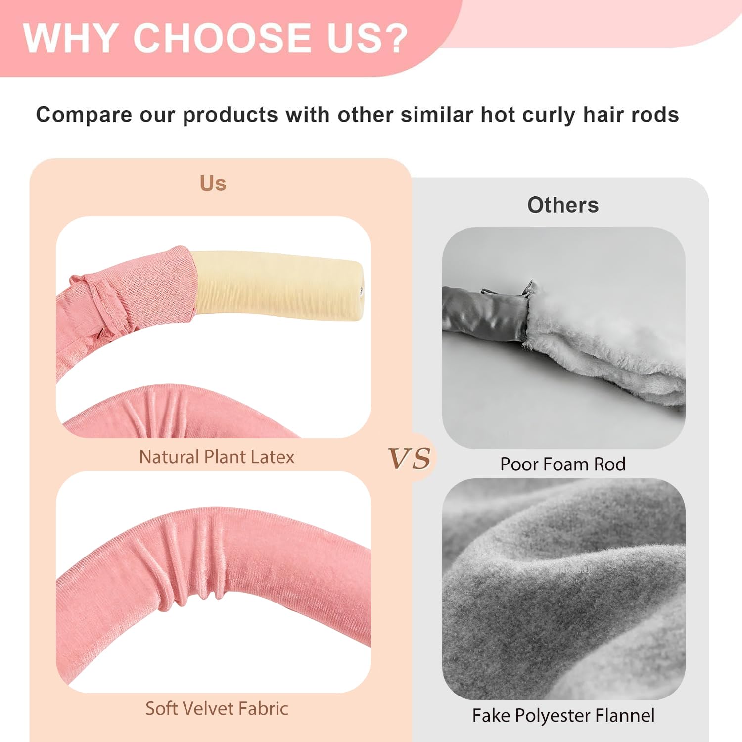 Heatless Lockenwickler, Heatless Locken über Nacht Set für Frauen, weiche Lockenwickler zum Schlafen, Jumbo No Heat Hair Curlers Set mit Kopftuch und Haken für langes Haar (Rosa, 4 Packungen)