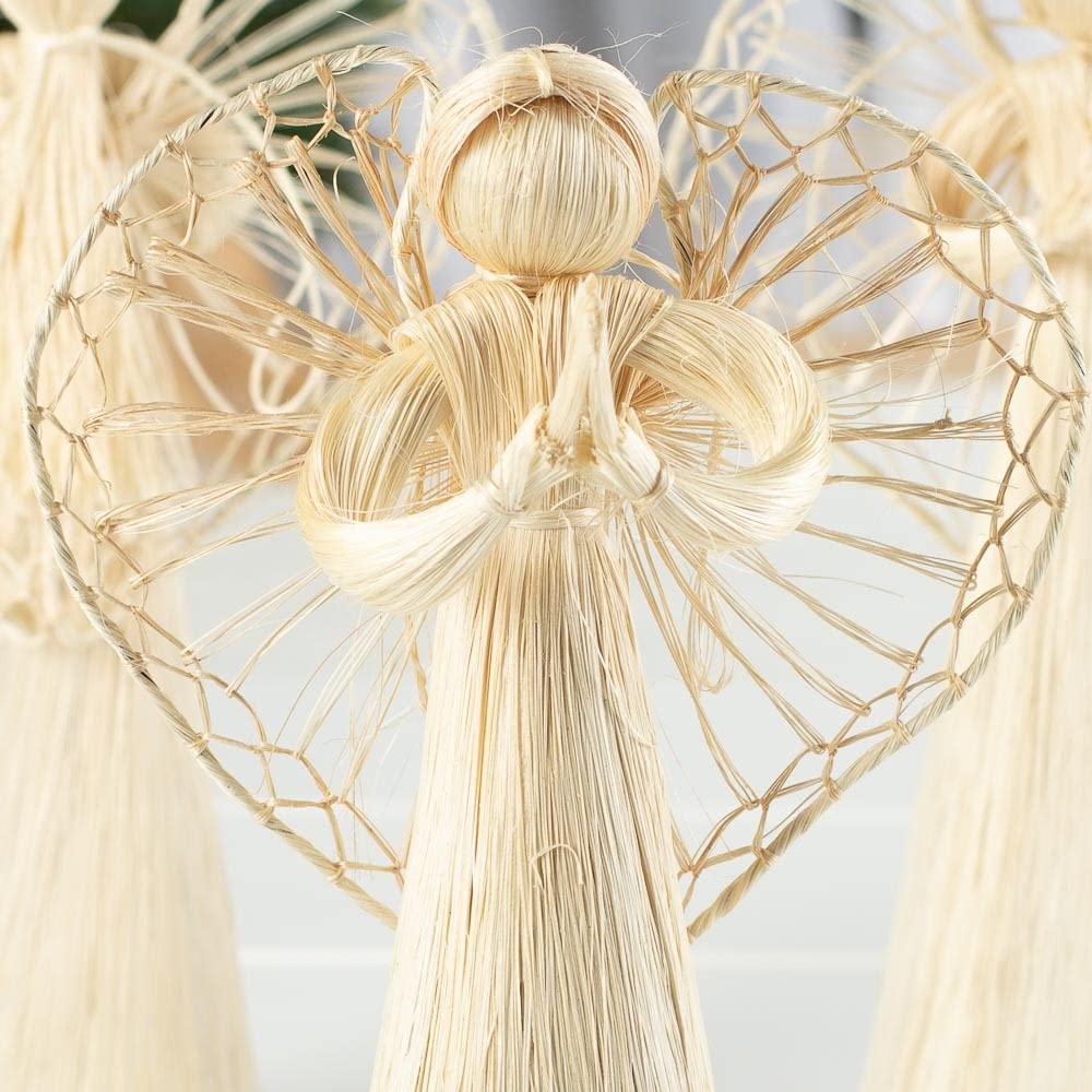 Amazon.com: Pack of 3 Natural Abaca Cone Angels by Factory