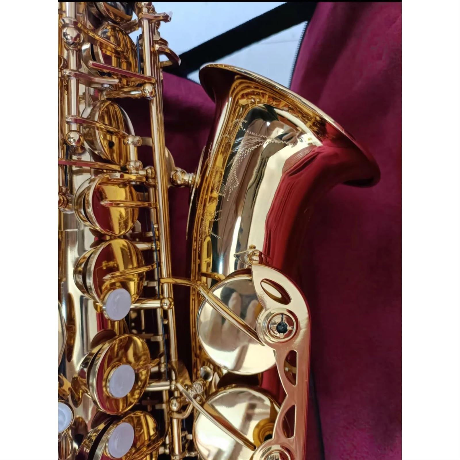 Saksofon Saksofon Altowy Eb Lakierowany Na Złoto Profesjonalny Instrument Jazzowy Na Saksofon Altowy Z Etui (Color : Cloth bag)