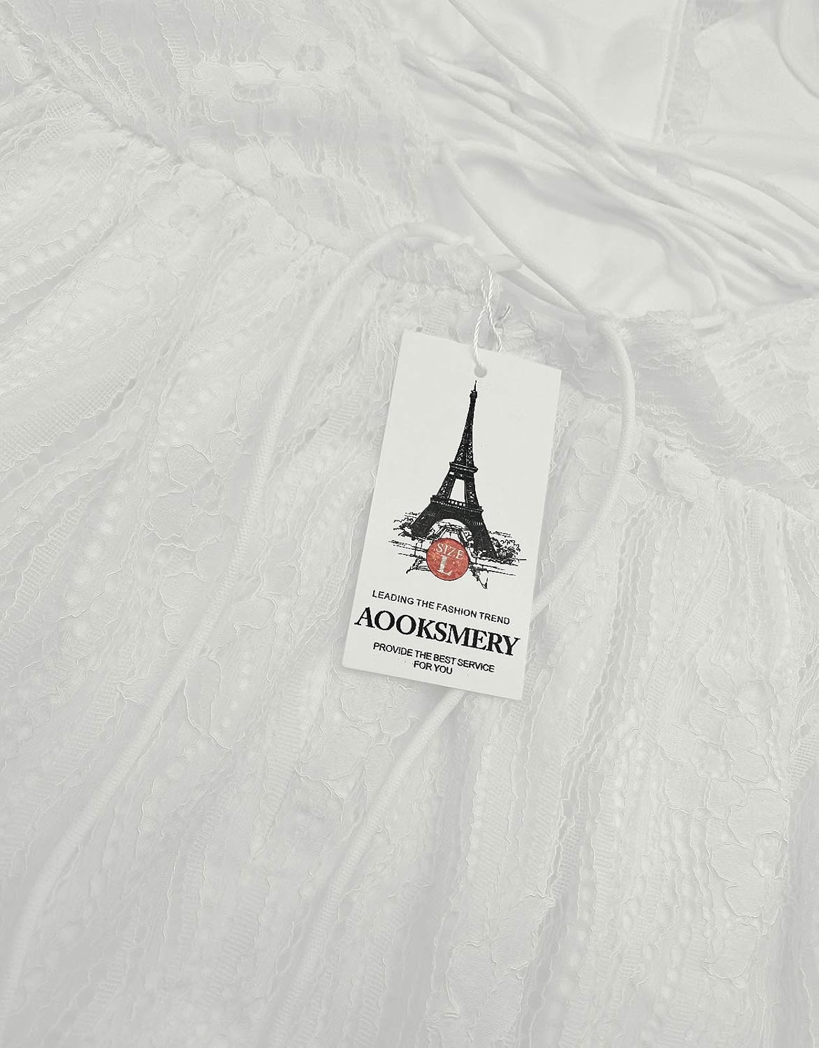 AOOKSMERY Women Summer V-Neck Spaghetti Straps Lace Backless Party Club Beach Mini Midi Dresses - Image 5