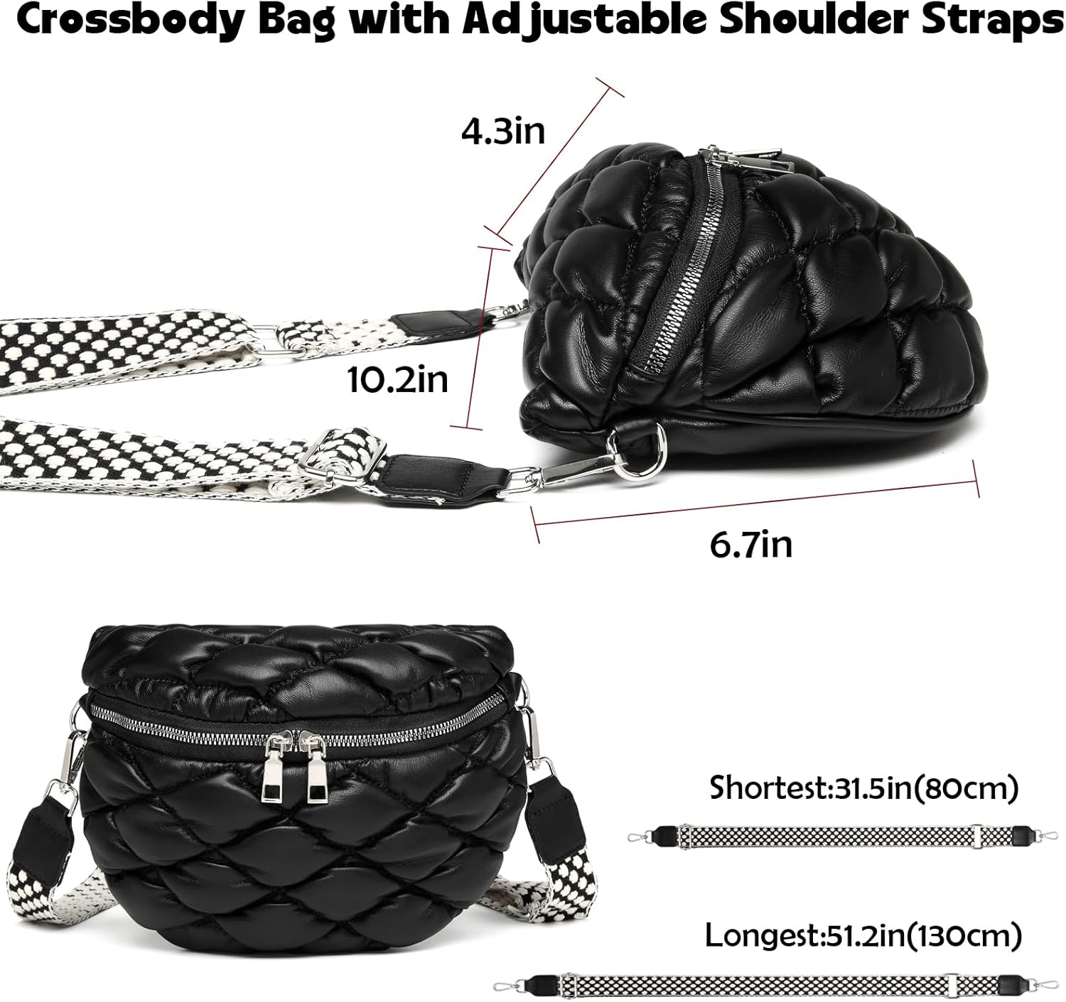 Eslcorri Crossbody Bags for Women - Fashion Sling Purse Shoulder Bag Fanny Pack Leather Causal Chest Bum Bag Cross Body Purse - Image 5