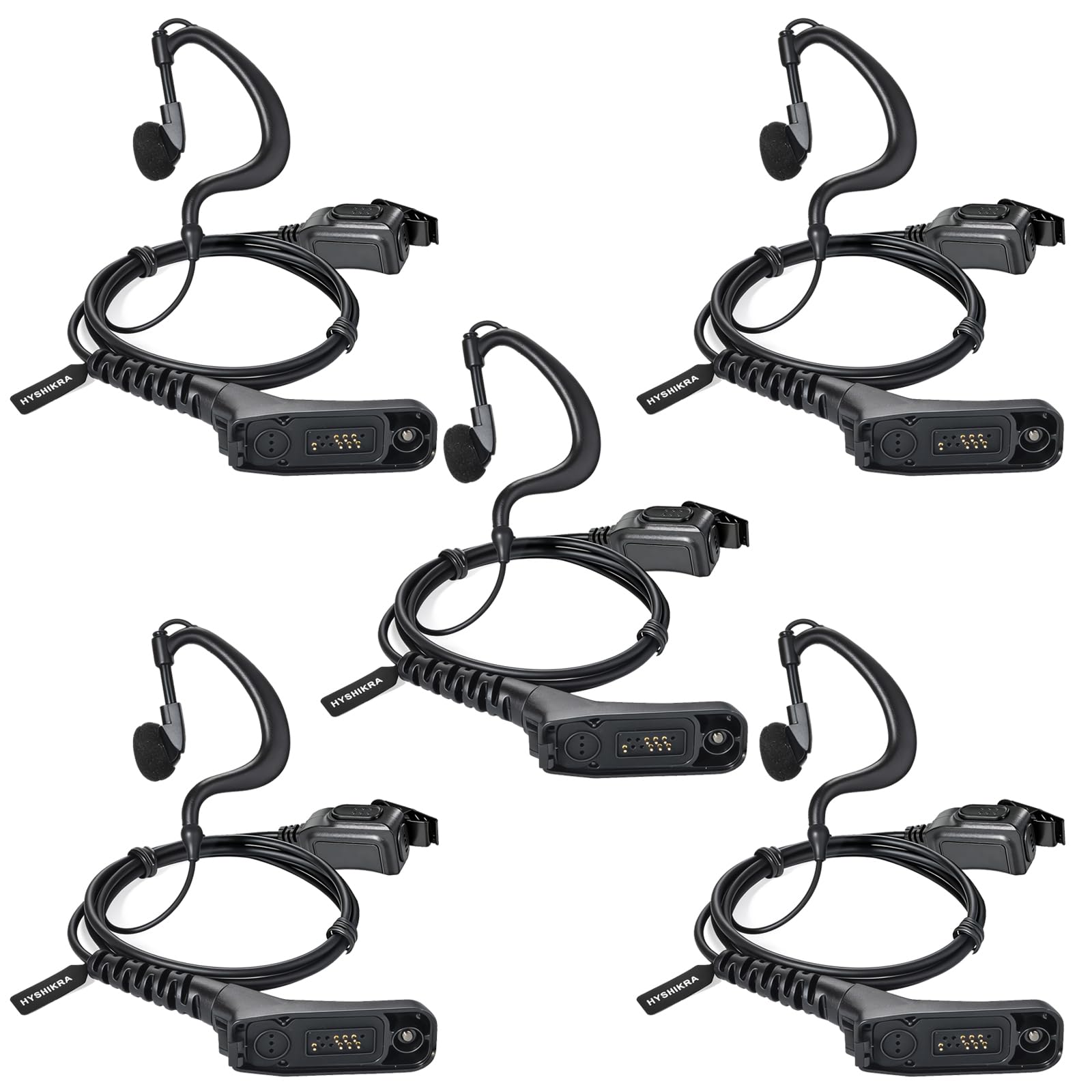 HYSHIKRA Earpiece with Mic Multi Pin Headset Compatible with Motorola DP3400 DP4400 DP4800 DGP4150 XiR-P8200 Xpr-6300 Two Way Radio (Transparent Tube, 1) — view 9