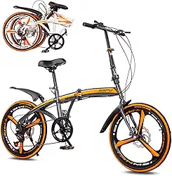 Bicicletas dobráveis portáteis para adultos com 6 velocidades de equitação bicicleta dobrável de aço carbono – Bicicleta leve portátil para mulheres e homens – Bicicleta urbana para escola de trabalho