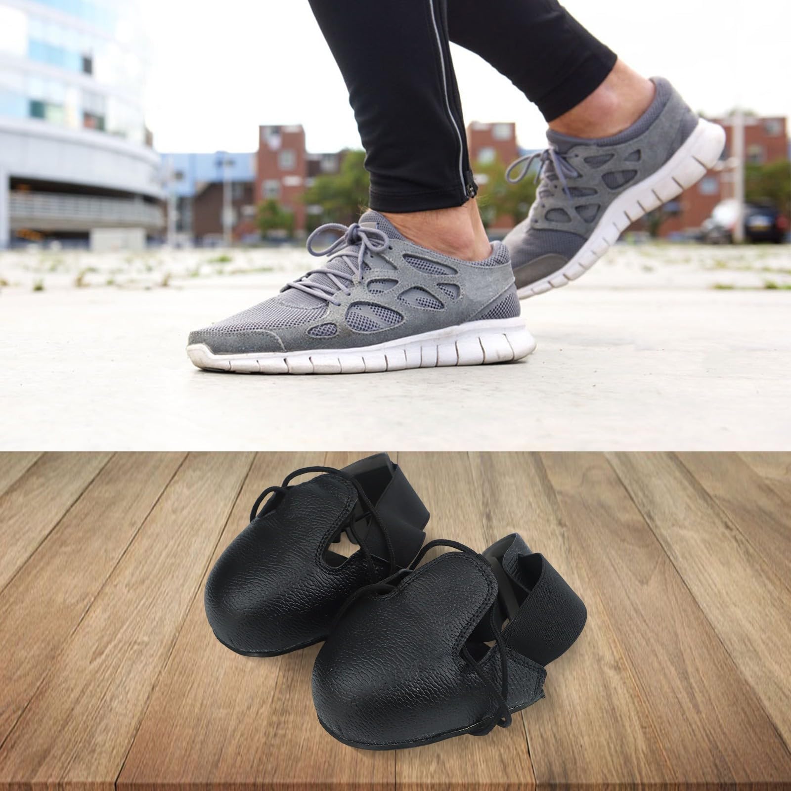 Cubiertas de zapatos de seguridad con puntera de acero, protección antigolpes, antideslizante, equipo de seguridad industrial para hombres y mujeres, tallas europeas 32-45, negro, 22 x 10 x 9 cm