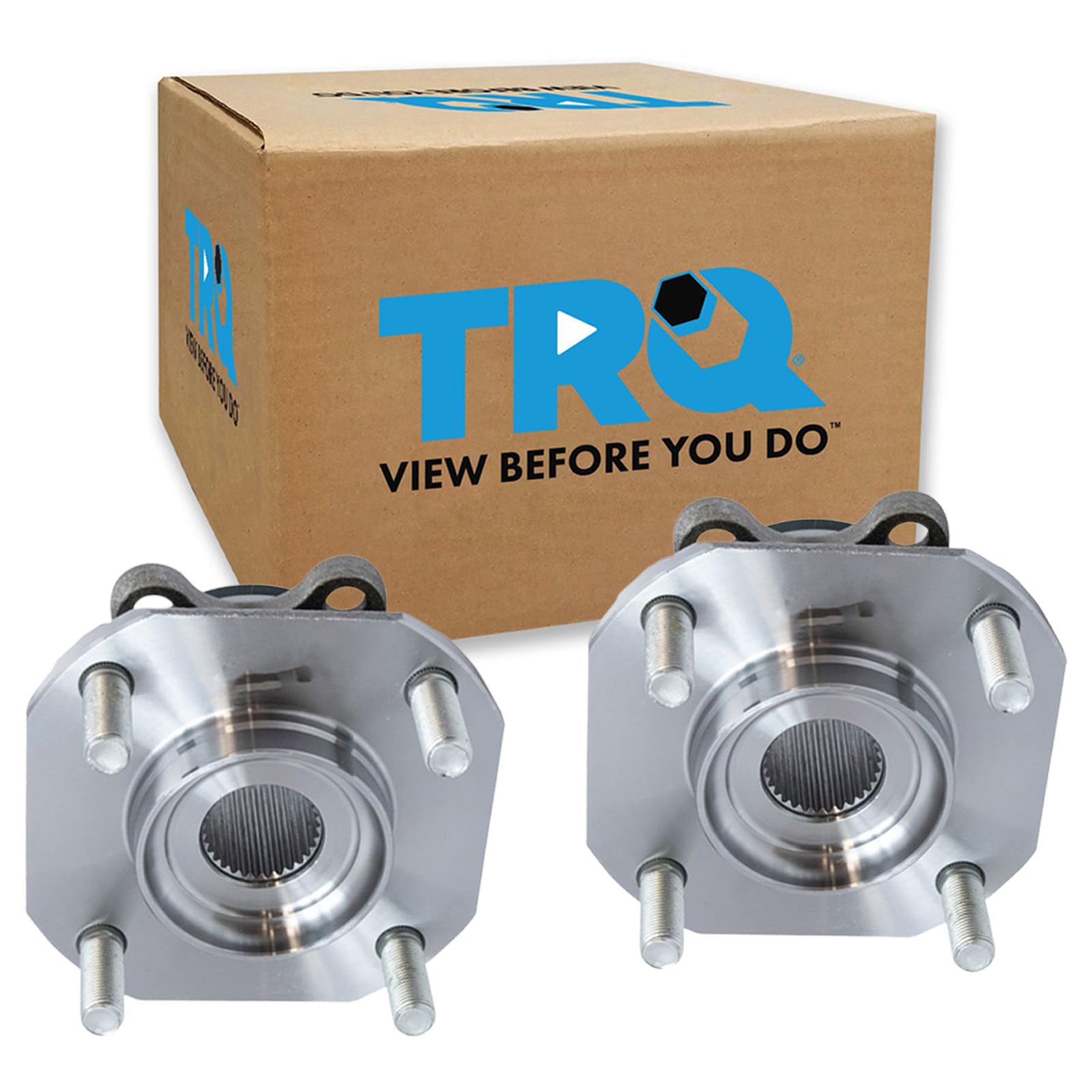 TRQ Front Left and Right Wheel Bearing and Hub Assembly Set 2 Piece