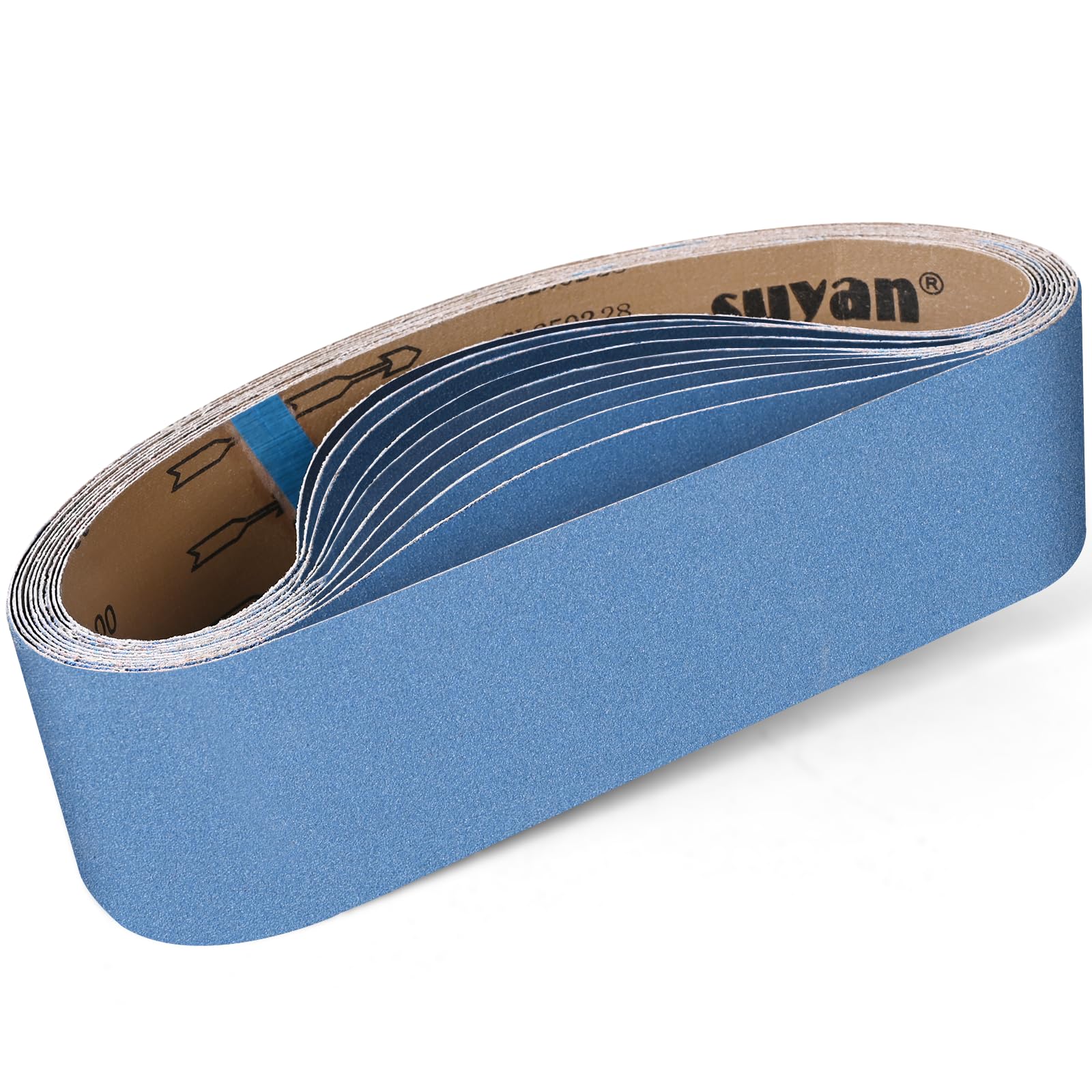 Shineboc Sanding Belt 100 x 915 mm, 10PCS Sander Belts 240 Grit for Polishing Metal Wood