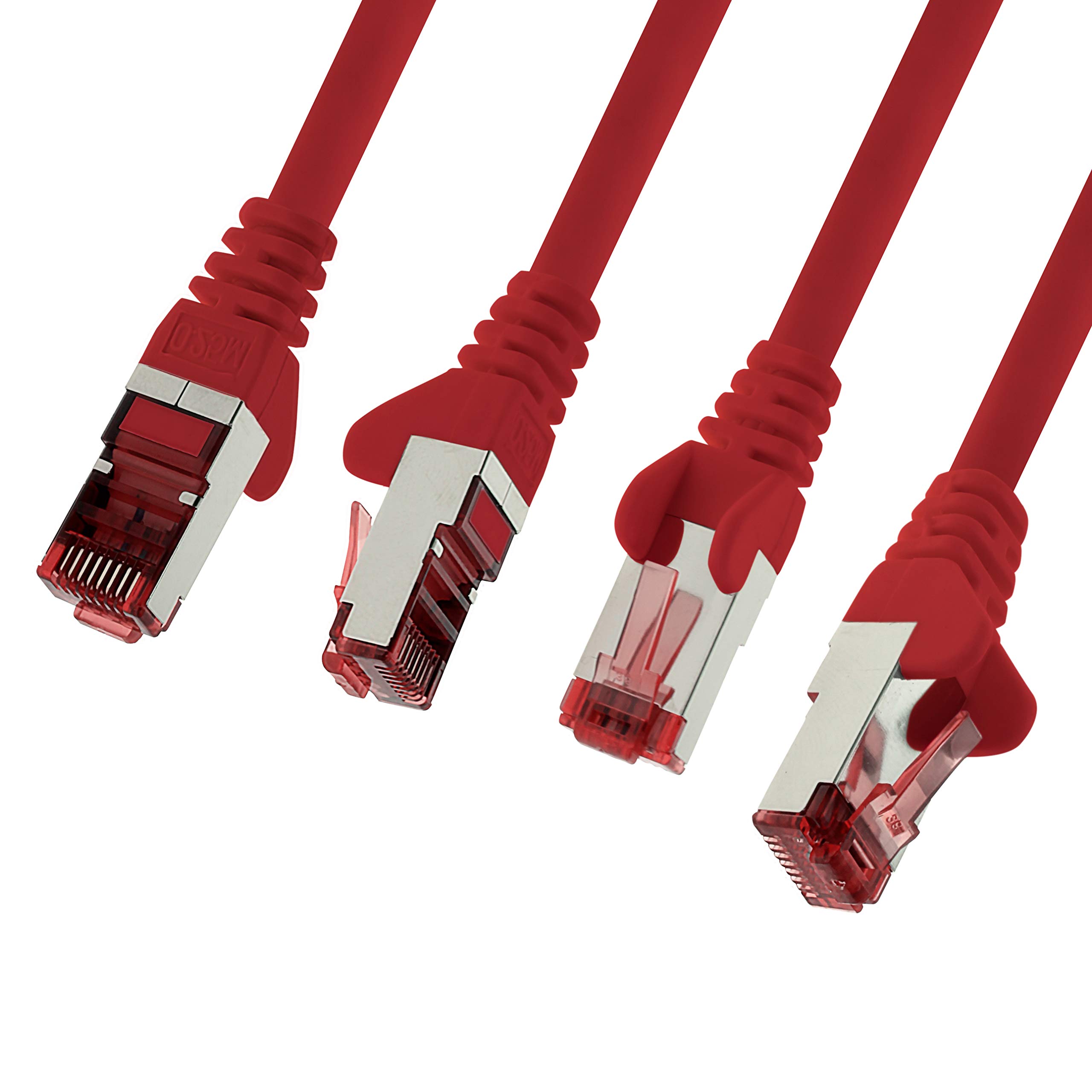 Cable de red Cat.6 10m rojo - 10 x Cable Ethernet Lankabel Cat6 Lan Cable de red Sftp Pimf Patch Cable 1000 Mbit s compatible con Cat5 Cat5e Cat6a Cat7 Cat8