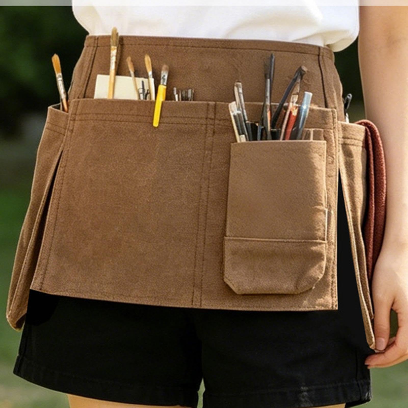 Bolsa para herramientas de cadera con múltiples compartimentos, tela Oxford | Delantal de herramientas de jardín para carpintería, taller, peluquería, jardín, patio trasero y
