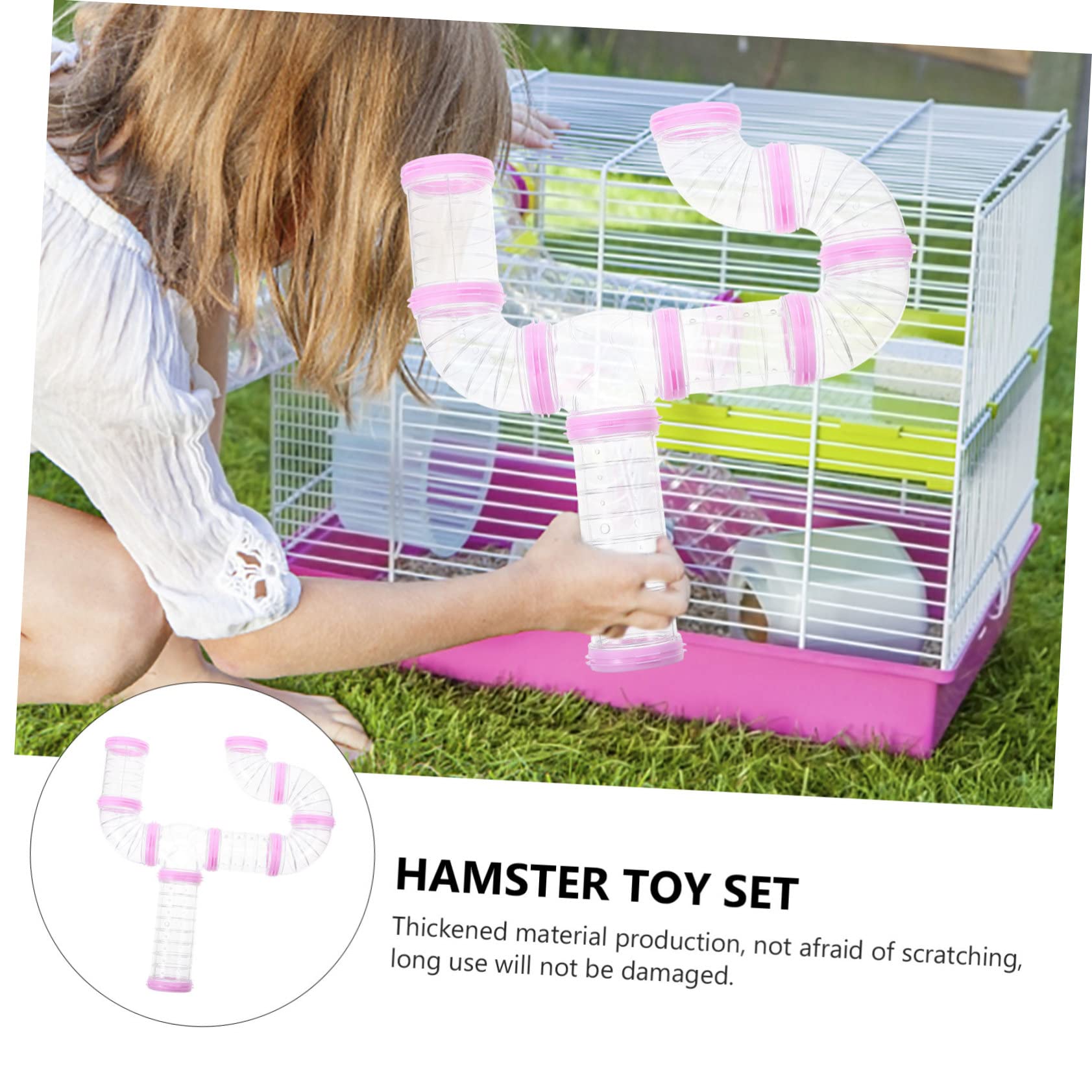 VICASKY 3 Sätze Hamstertunnel Teiliges Röhrenset mit Verstärktem Eingang DIY Verbindungsrohre für Käfig Sicherer Labyrinthspielplatz für Hamster Meerschweinchen Igel und Kleintiere
