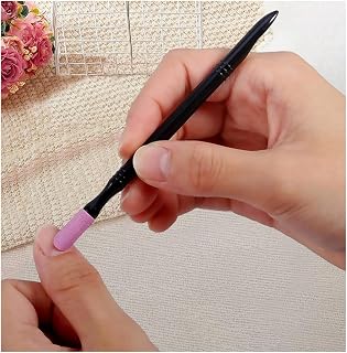 2Pcs Nail Cuticle Pusher, Quartz Scrubs Stone Cuticle Stick Pen Nail Art Grinding Pen Nails Polish Manicure Care Tools (11.5cm)