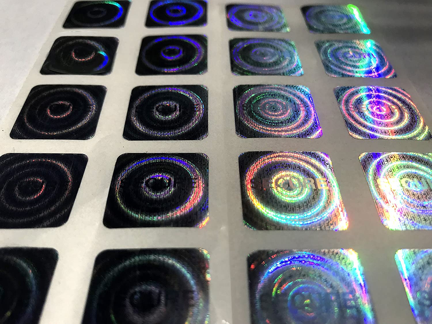 48 Silver Holographic Labels, Tampered Evident Secure Holographic Design Size: 0.75" x 0.75"