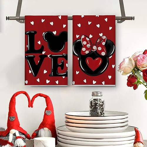 Miniatura 4 de Toallas de cocina con acuarela para el día de San Valentín, paños de cocina, decoración del día de San Valentín para fiesta en el hogar