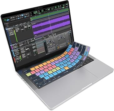 JCPal Avid Pro Tools Shortcut Guide Keyboard Cover for Apple MacBook Pro 14 inch / 16 inch M1M5, MacBook Air 13 inch / 15 inch M2M5 and MacBook Neo USLayout