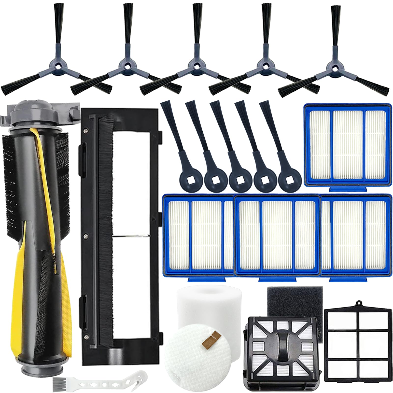 CauYien IQ Replacement Parts for Shark IQ RV1001AE RV100AE RV1001 AV1002AE RV912S RV913S AV970 AV993 AV992 Accessories Side brush, Roller Brush, Filters, Foam filters