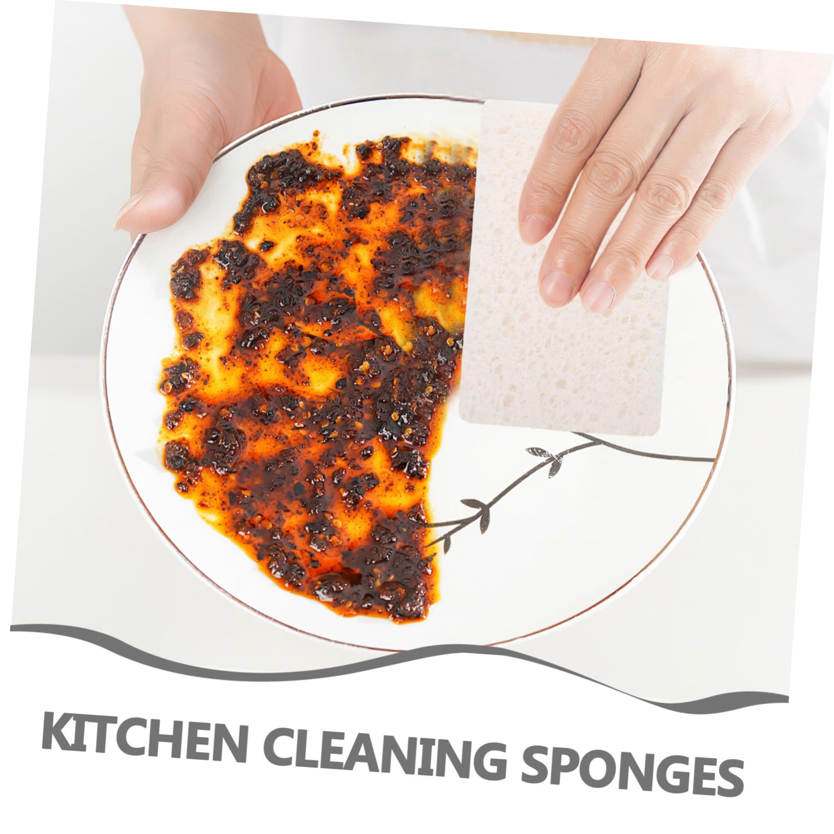 Toyvian Paquete de 20 Esponjas de Pulpa de Madera para Cocina y Limpieza del Hogar, Esponjas Absorbentes Que No Rayan, Ideales para Eliminar Grasa y Suciedad