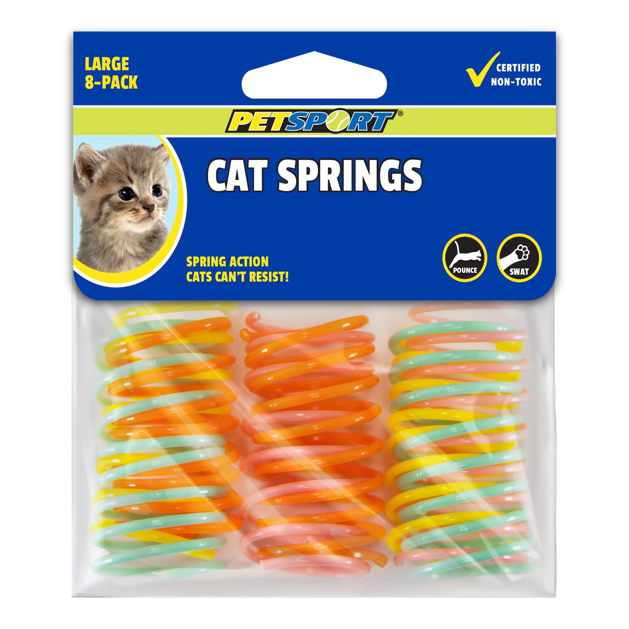 Petsport Cat Springs - Juguete para gatos pequeños, paquete de 8